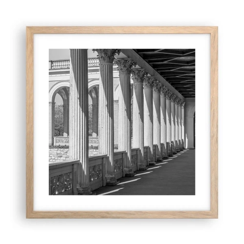 Poster in cornice rovere chiaro - Portico soleggiato - 40x40 cm