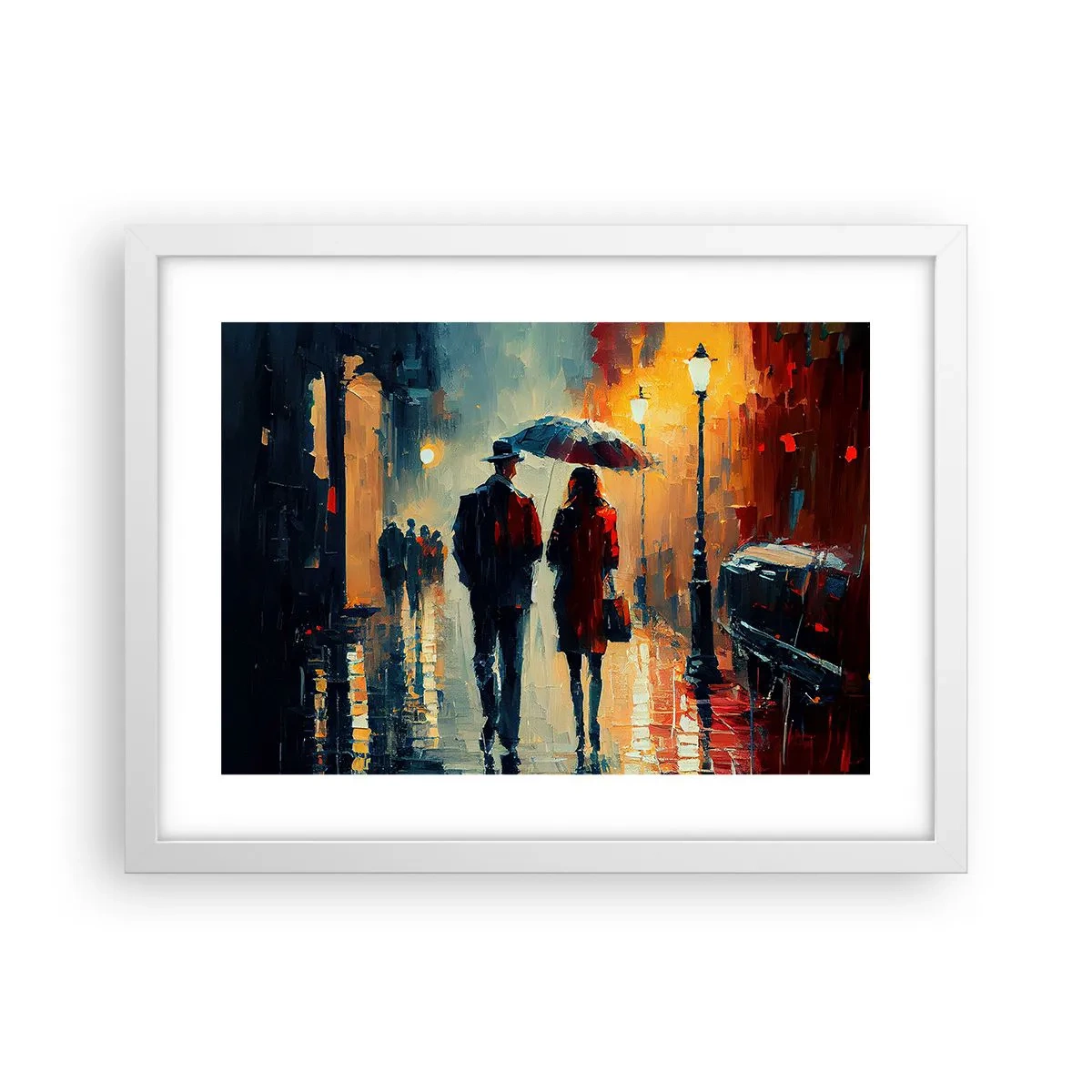 Poster in cornice bianca - Love story cittadina - 40x30 cm