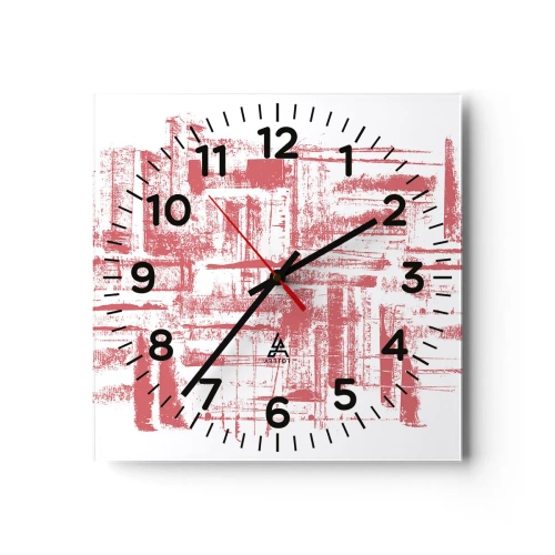 Orologio da parete - Orologio in Vetro - Città rossa - 40x40 cm