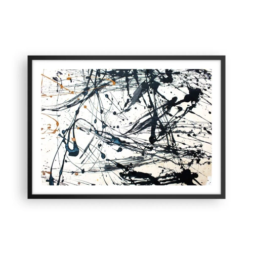 Poster in cornice nera - Motivo di pittura astratta con linee e macchie dinamiche - 70x50cm - Ha senso o non ha senso? - Decorazione murale moderna per soggiorno e camera da letto ARTTOR