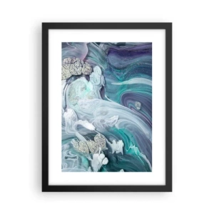Poster in cornice nera - Correnti di blu - 30x40 cm