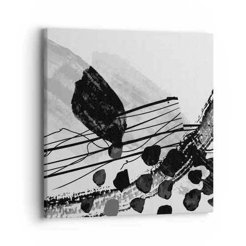 Quadro su tela - Stampe su Tela - Astrazione organica in bianco e nero - 40x40 cm
