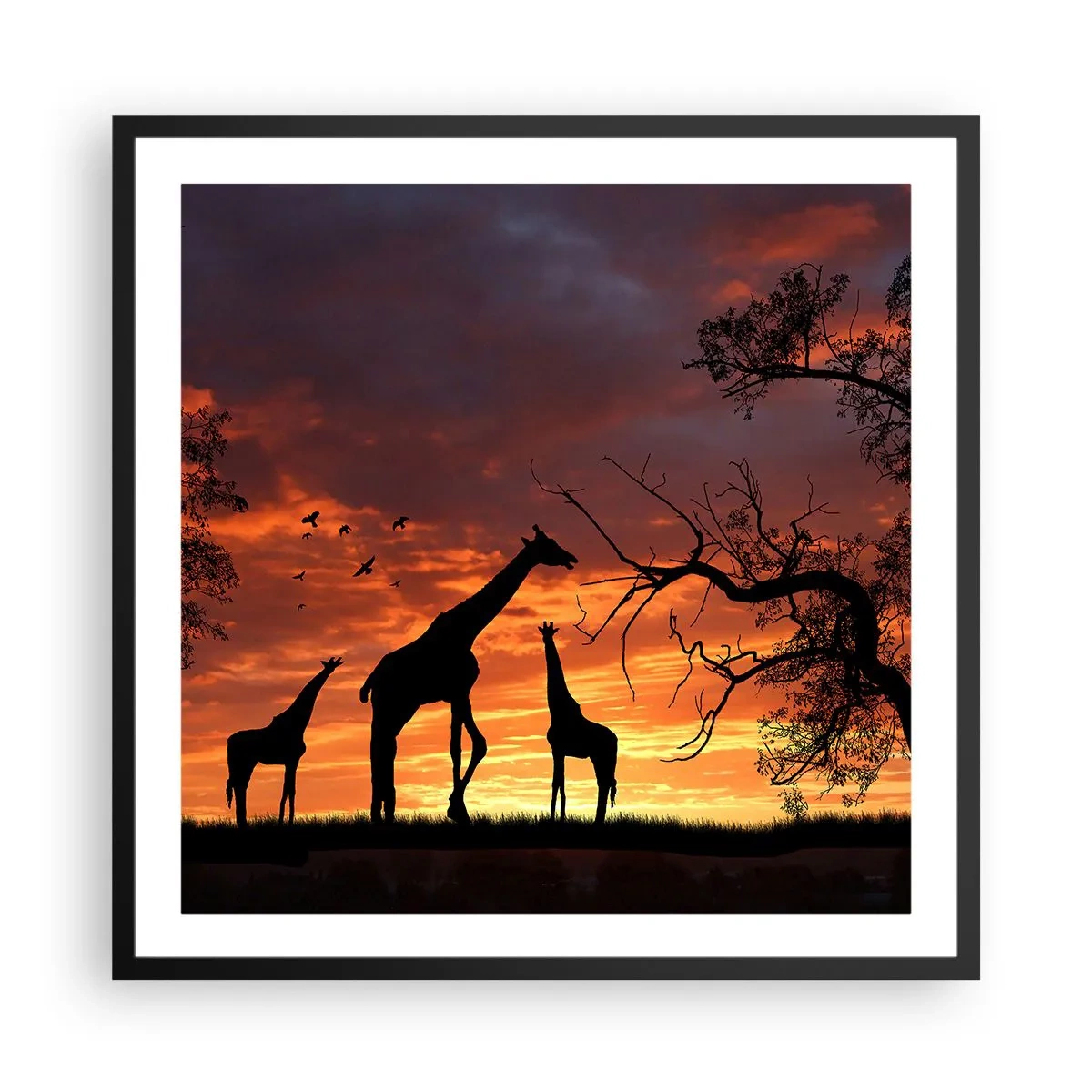 Poster in cornice nera - Piccola cena tra amici - 60x60 cm