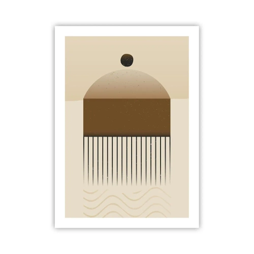 Poster - Astrazione minimalista nei toni del marrone e del beige - 50x70cm - Diversi stati - Decorazione murale moderna per soggiorno e camera da letto ARTTOR