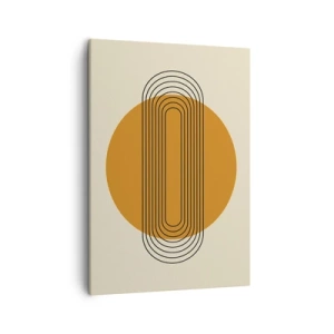 Quadro su tela - Stampe su Tela - Motivo geometrico con cerchi e linee arancioni - 50x70cm - Piano perfetto - Decorazione murale moderna per soggiorno e camera da letto ARTTOR