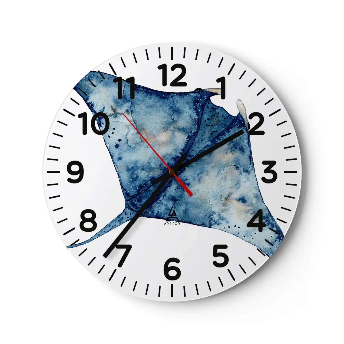 Orologio da parete - Orologio in Vetro - Vita nel blu - 40x40 cm