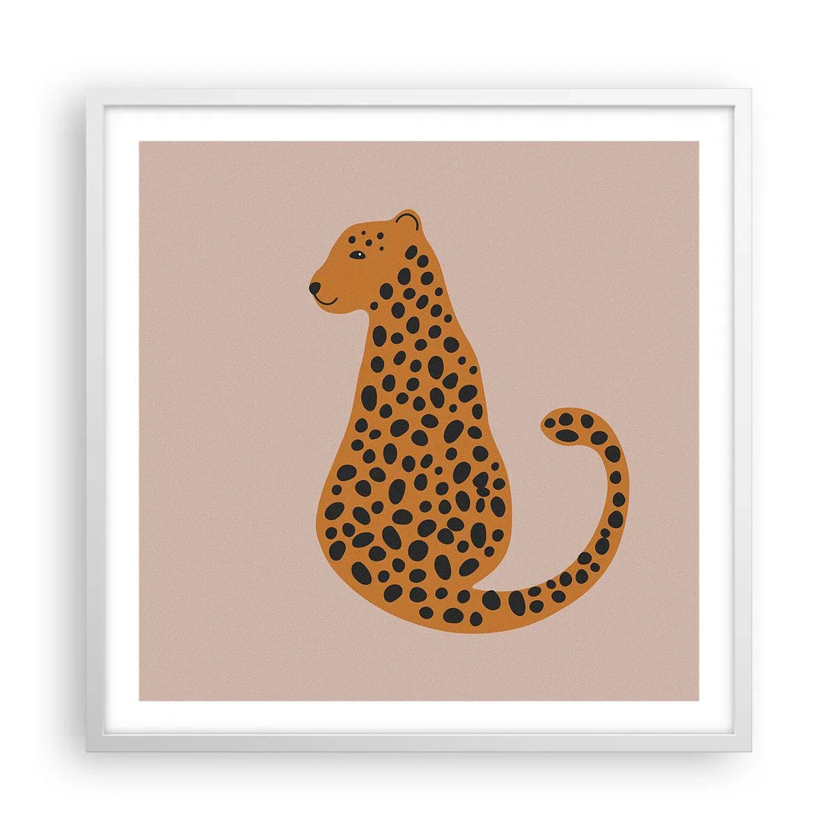 Poster in cornice bianca - Il leopardo è un motivo di moda - 60x60 cm
