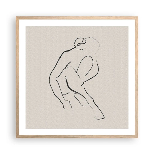 Poster in cornice rovere chiaro - Schizzo intimo - 60x60 cm