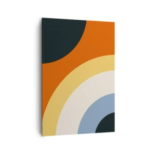 Quadro su tela - Stampe su Tela - Opera d'arte astratta con archi colorati e cerchi contrastanti - 70x100cm - Verso di se - Decorazione murale moderna per soggiorno e camera da letto ARTTOR