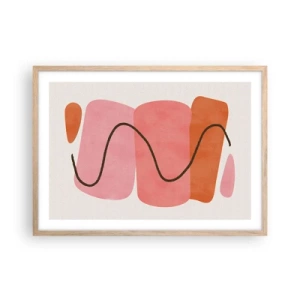 Poster in cornice rovere chiaro - Il delicato movimento delle forme - 70x50 cm