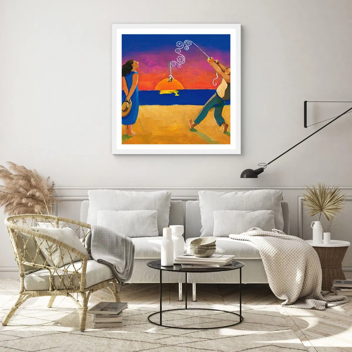 Poster in cornice bianca - Più delle stelle del cielo - 60x60 cm