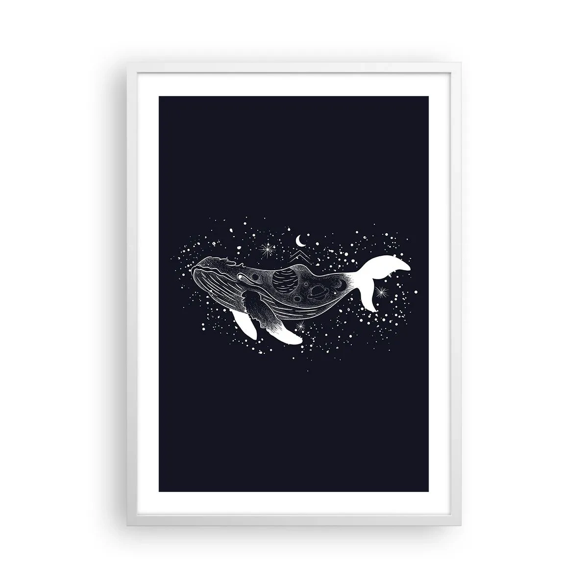 Poster in cornice bianca - Nell'oceano dell'universo - 50x70 cm
