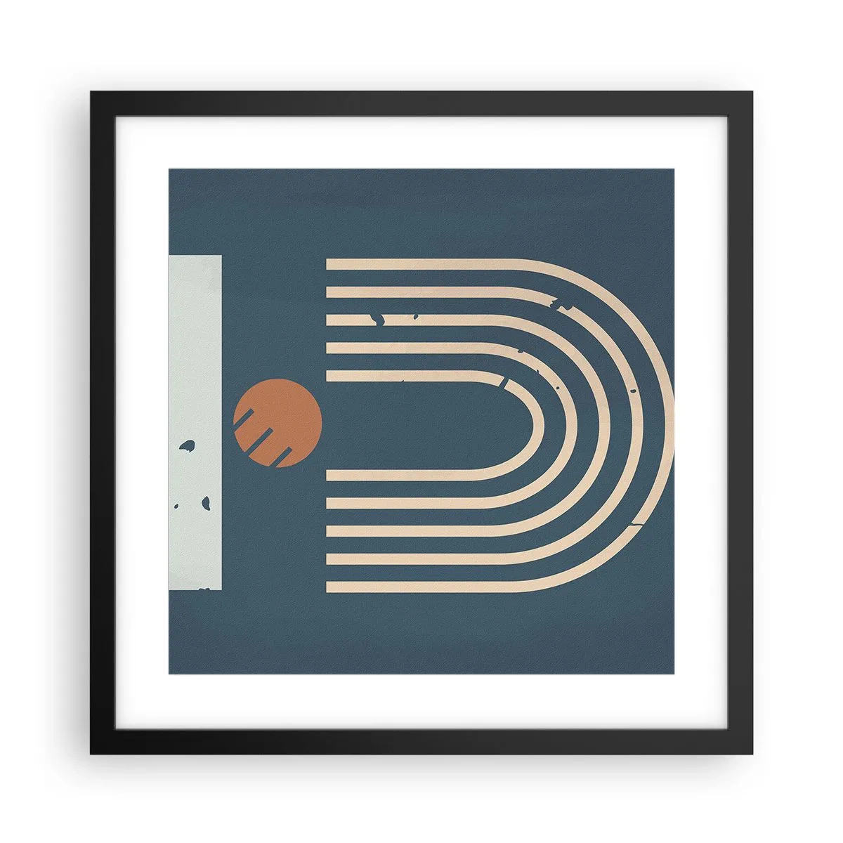 Poster in cornice nera - Geometria in blu - 40x40 cm