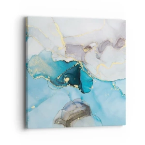 Quadro su tela - Stampe su Tela - Studio di incontro tra grigio e turchese - 40x40 cm