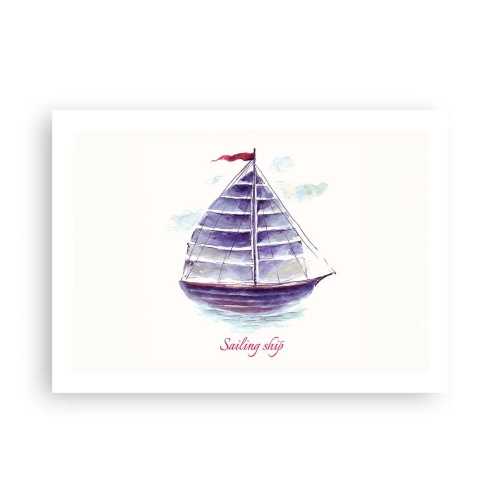 Poster - Gonfie vele e mare calmo - 70x50 cm
