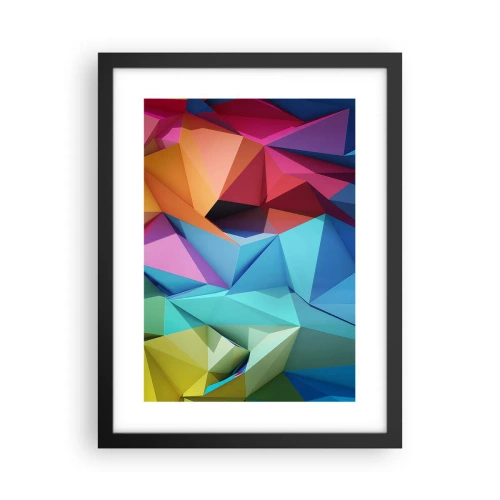 Poster in cornice nera - Origami arcobaleno - 30x40 cm