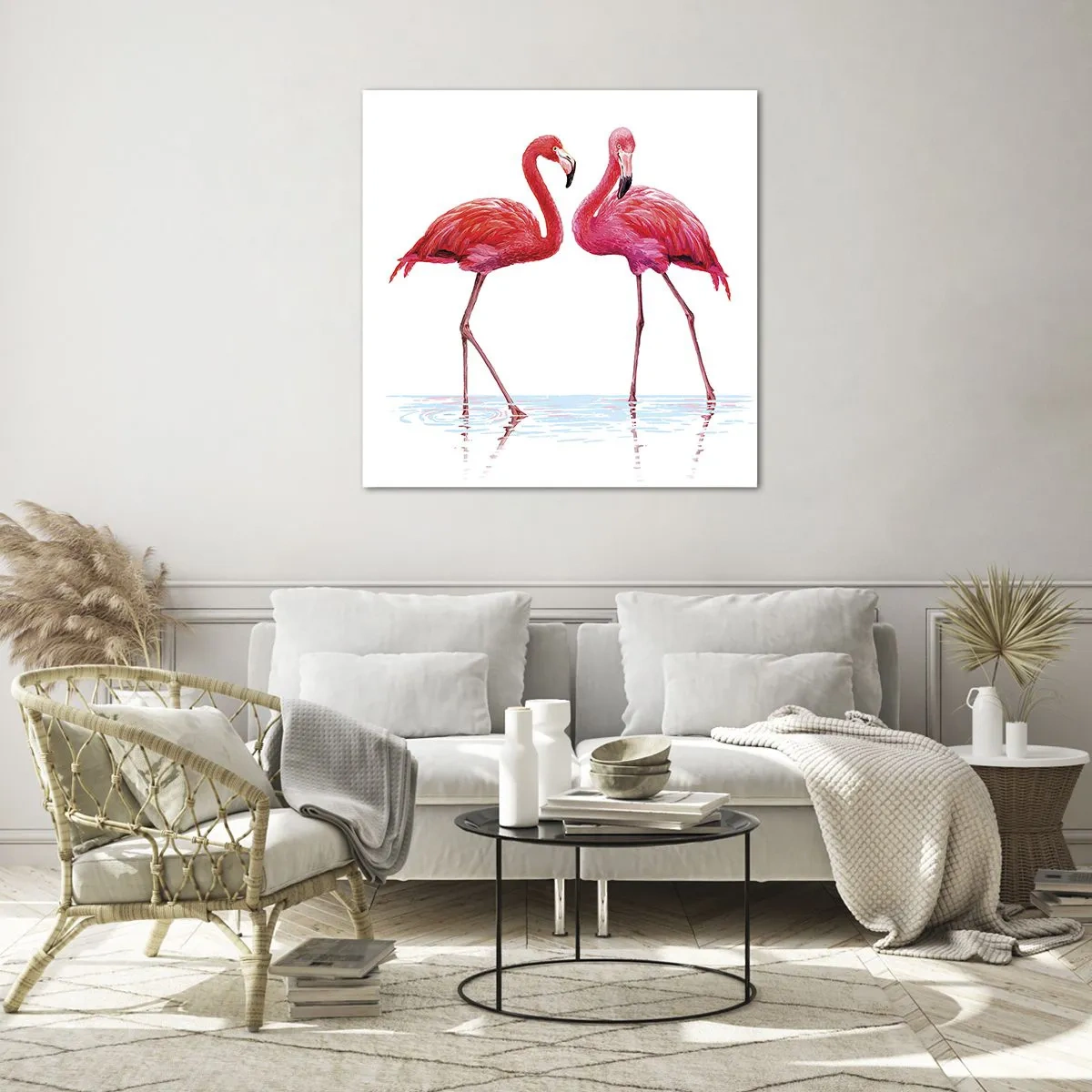 Quadro su vetro - Appuntamento in rosa - 40x40 cm