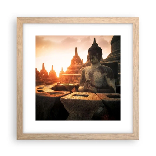 Poster in cornice rovere chiaro - La pagoda della grande saggezza - 30x30 cm
