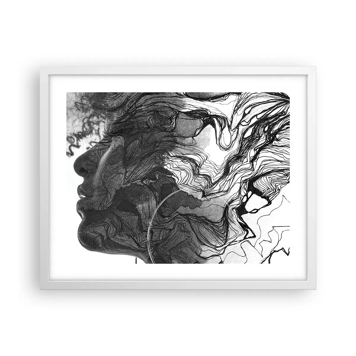 Poster in cornice bianca - Aggrovigliata nei sogni - 50x40 cm