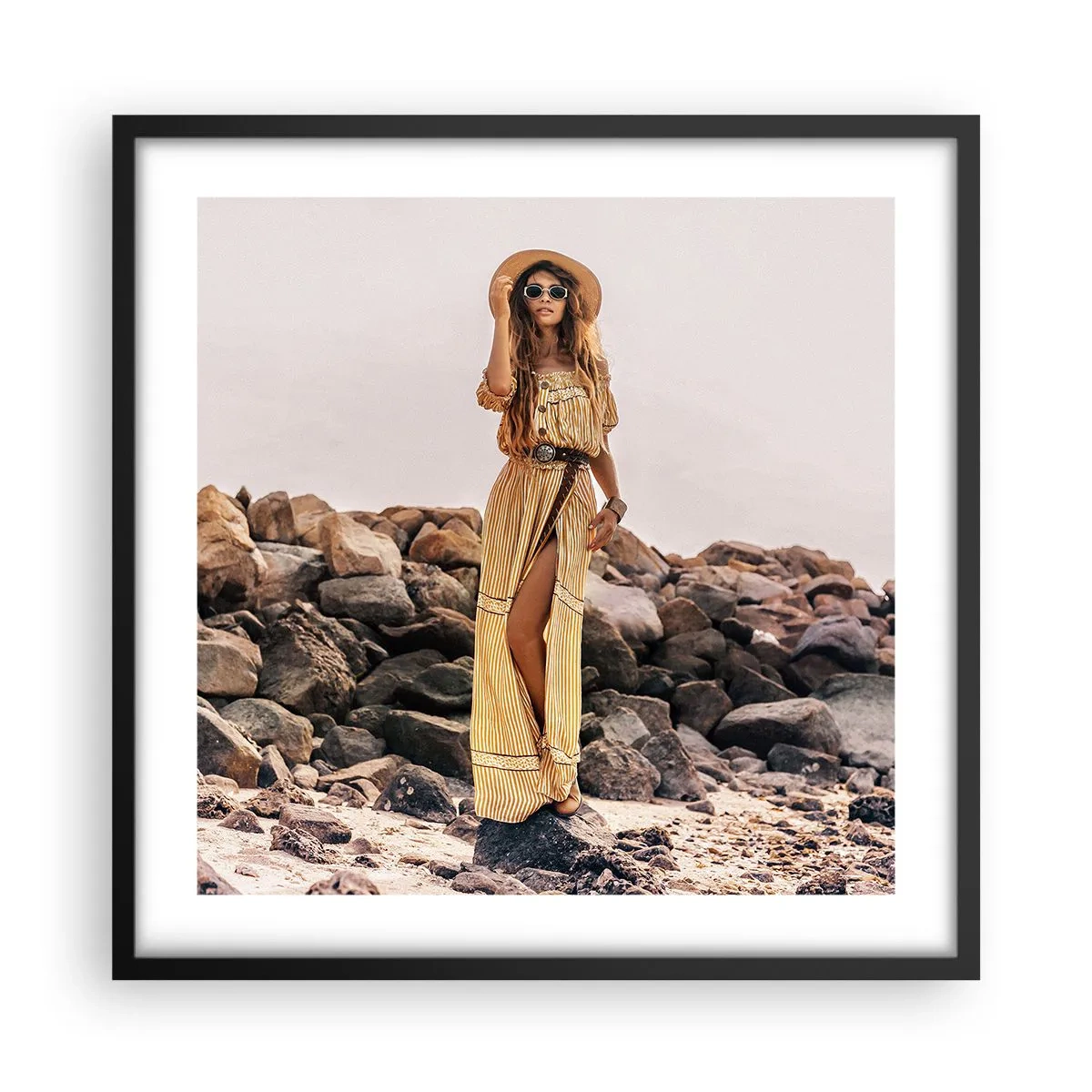 Poster in cornice nera - La magia delle pietre - 50x50 cm