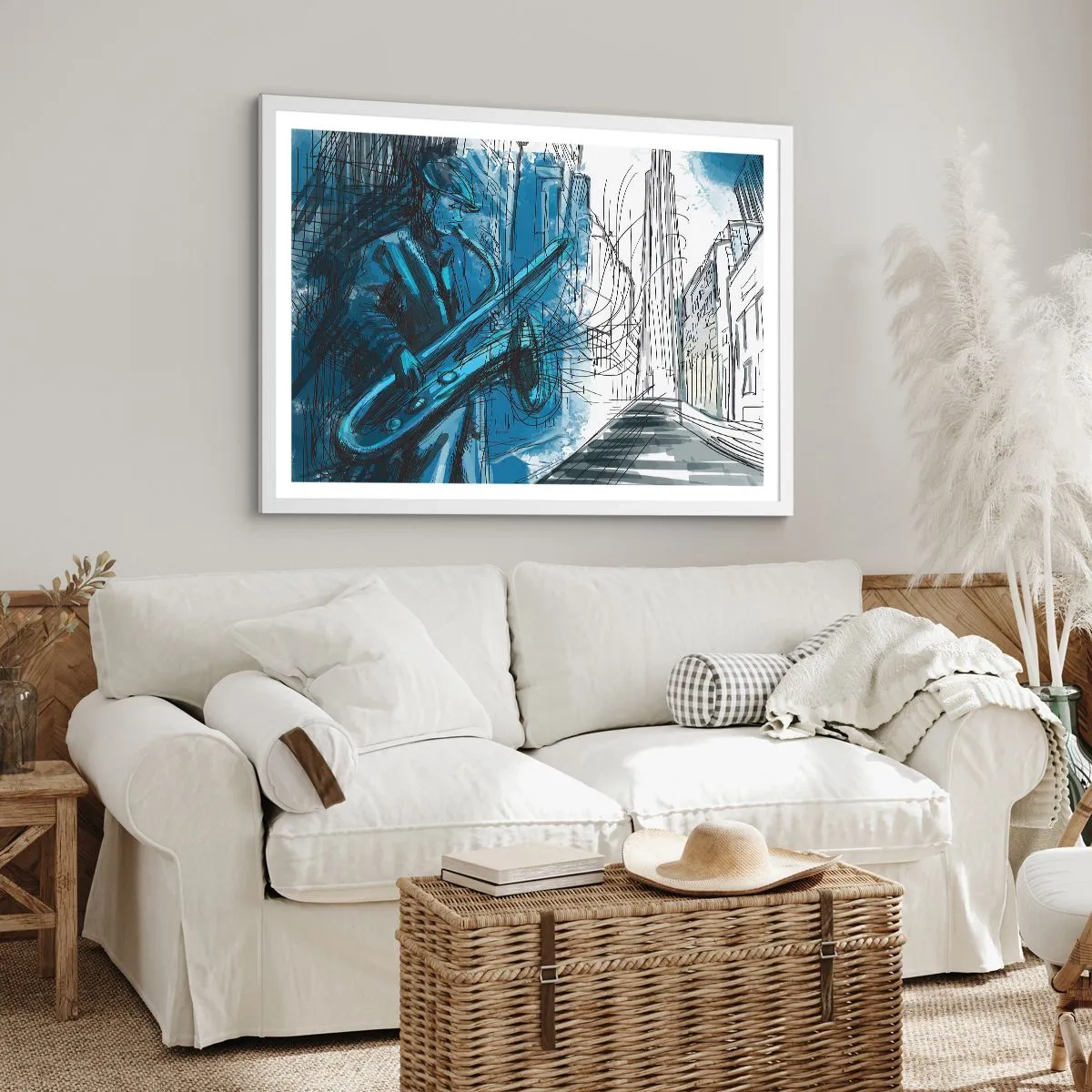 Poster in cornice bianca - Rapsodia urbana - 50x40 cm