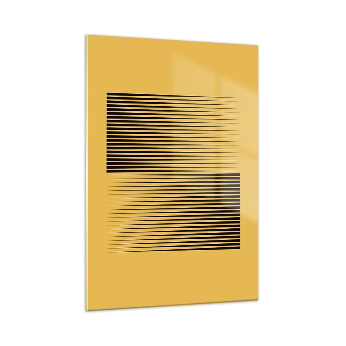 Quadro su vetro - Le linee verticali nere creano un'illusione geometrica - 50x70cm - La quadratura degli opposti - Decorazione murale moderna per soggiorno e camera da letto ARTTOR