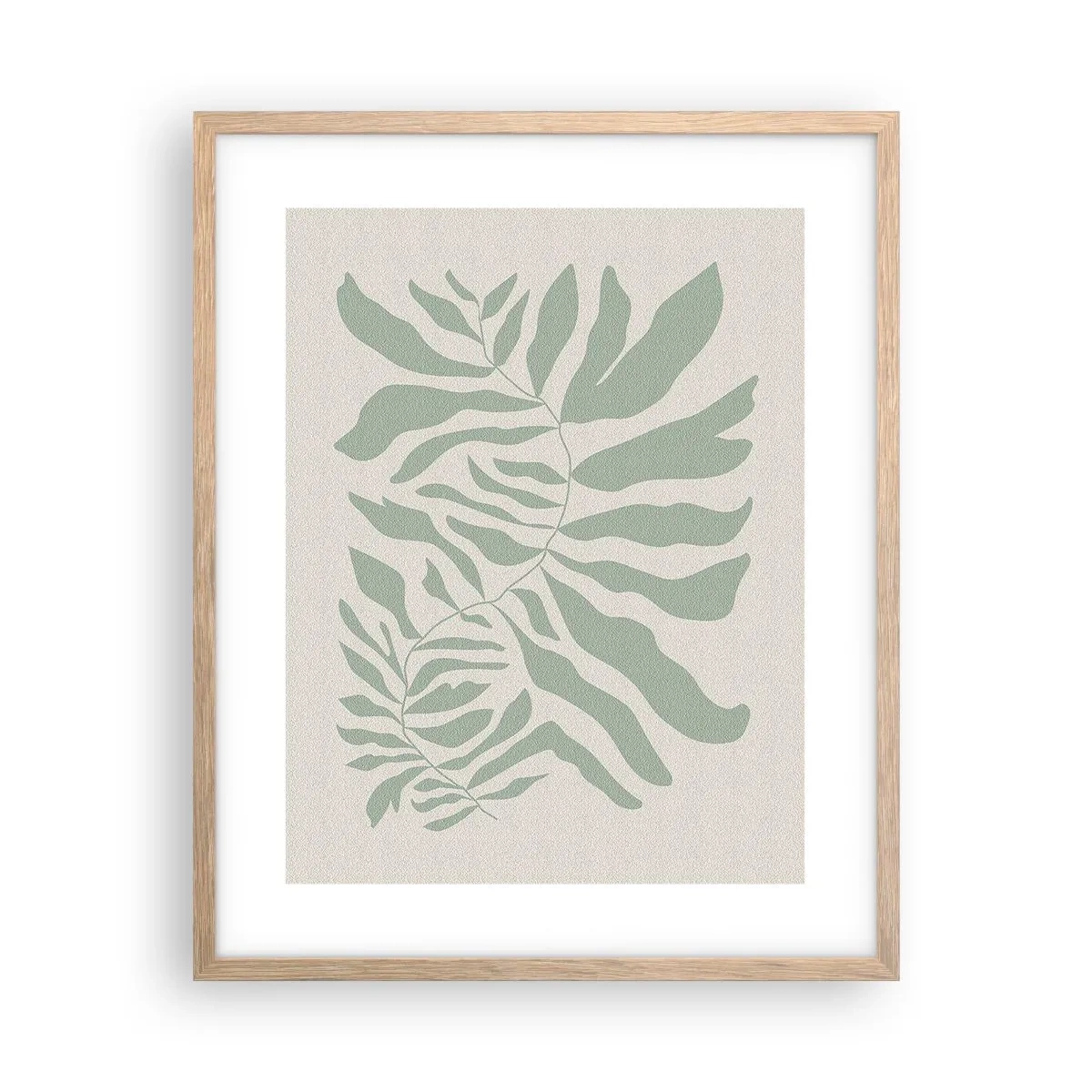 Poster in cornice rovere chiaro - Ramo smeraldo - 40x50 cm