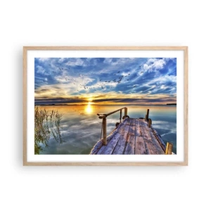 Poster in cornice rovere chiaro - Il vento è andato a dormire - 70x50 cm