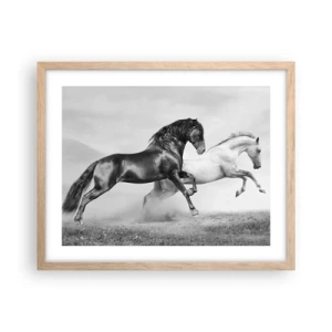 Poster in cornice rovere chiaro - Angeli e demoni - 50x40 cm