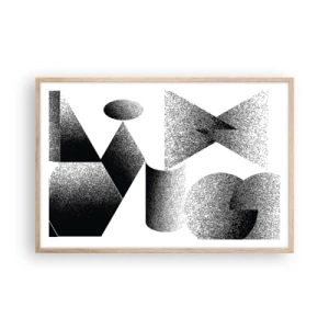 Poster in cornice rovere chiaro - Angoli e ovali - 91x61 cm