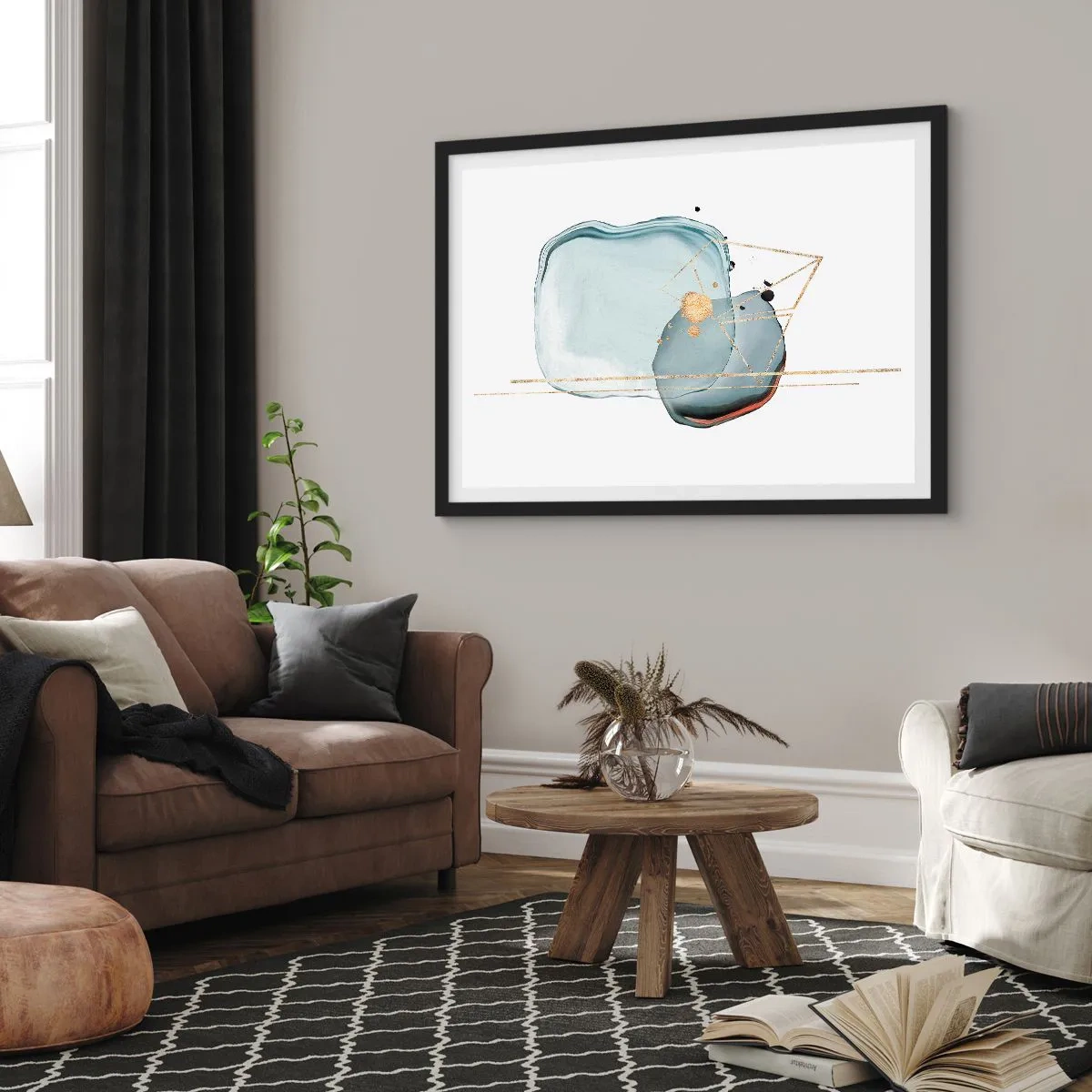 Poster in cornice nera - Studio di goccia - 91x61 cm