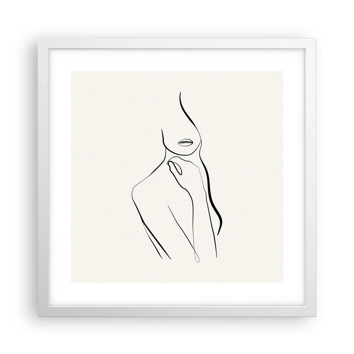 Poster in cornice bianca - Onda di malinconia - 40x40 cm