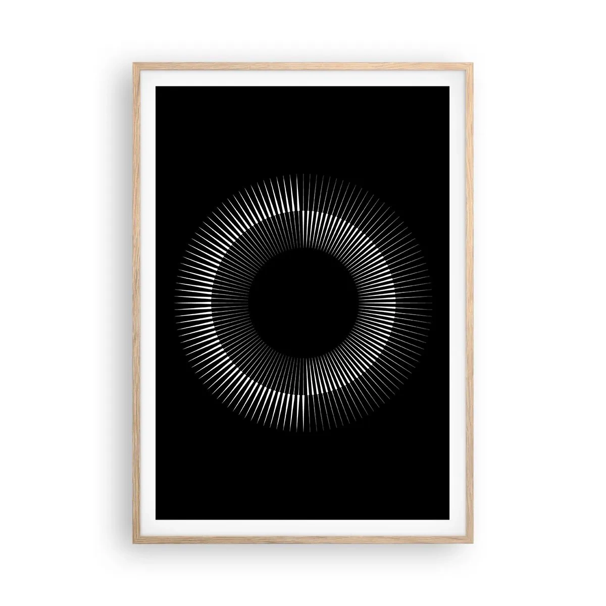 Poster in cornice rovere chiaro - Sole nero - 70x100 cm