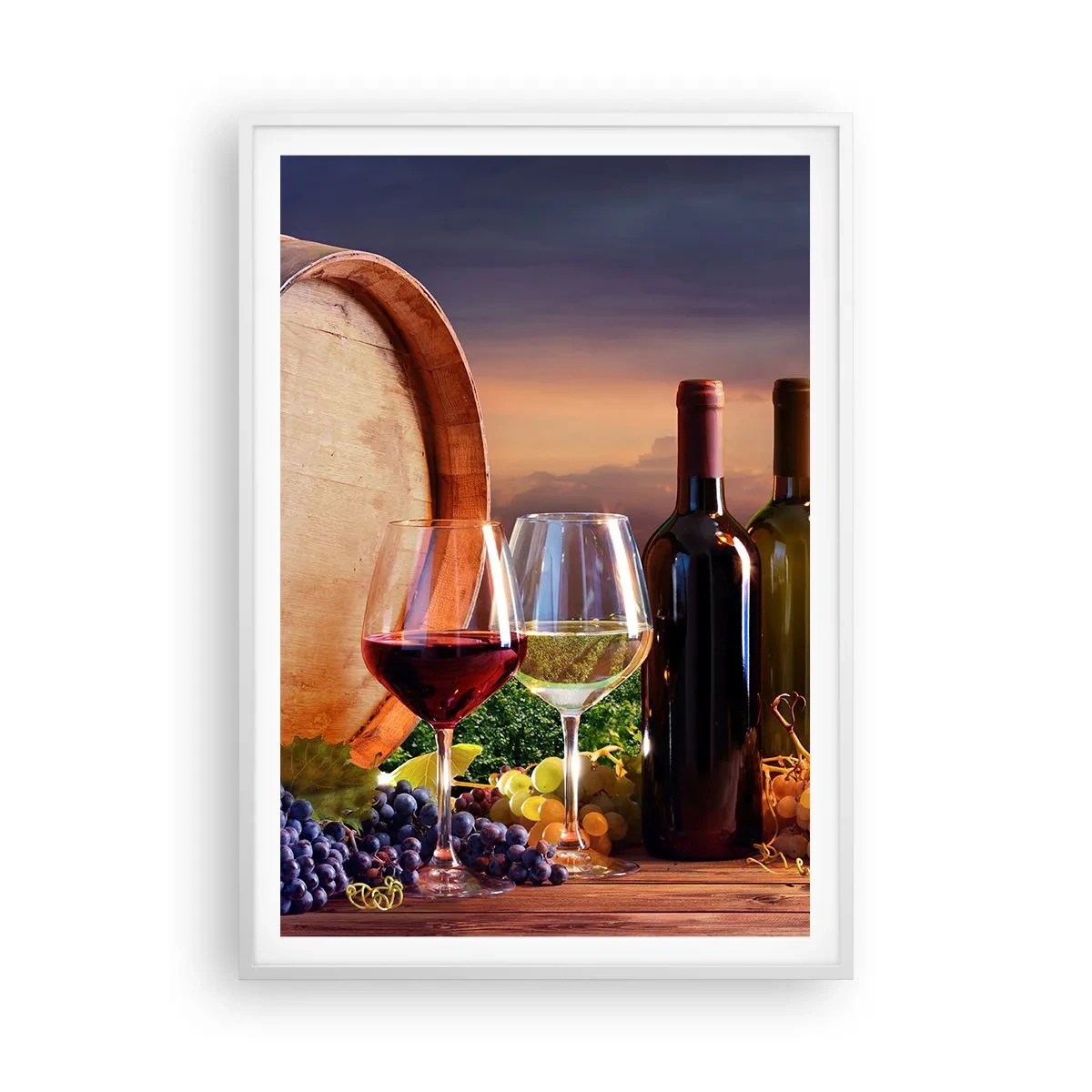 Poster in cornice bianca - Qui la vita ha gusto - 70x100 cm
