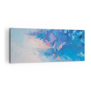 Quadro su tela - Stampe su Tela - Composizione astratta nei toni del blu e del rosa - 120x50cm - Astrazione invernale - Decorazione murale moderna per soggiorno e camera da letto ARTTOR