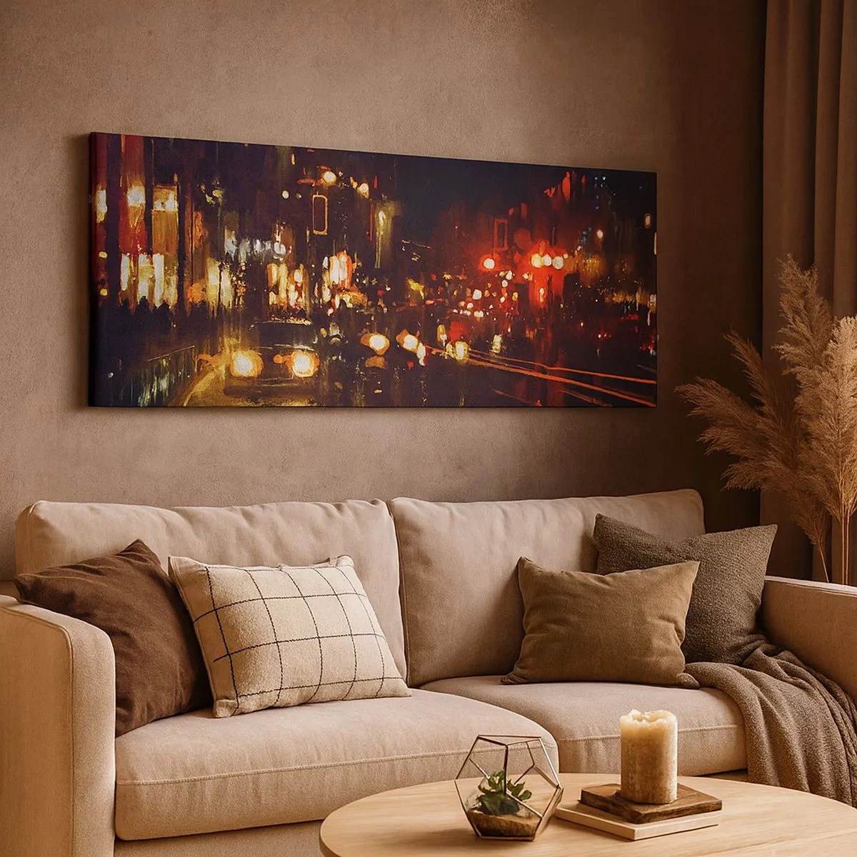 Quadro su tela - Stampe su Tela - Immersa nelle luci della notte - 100x40 cm