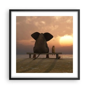 Poster in cornice nera - A volte bisogna tacere - 50x50 cm