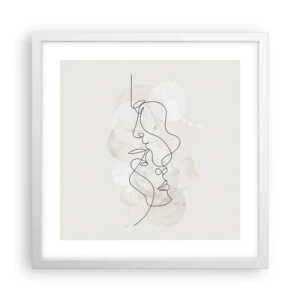 Poster in cornice bianca - Intrecciati in un abbraccio - 40x40 cm