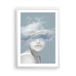 Poster in cornice bianca - Con la testa tra le nuvole - 50x70 cm