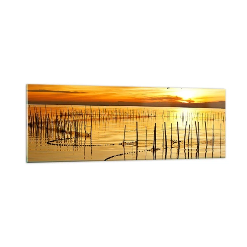 Quadro su vetro - Alla pesca - 90x30 cm