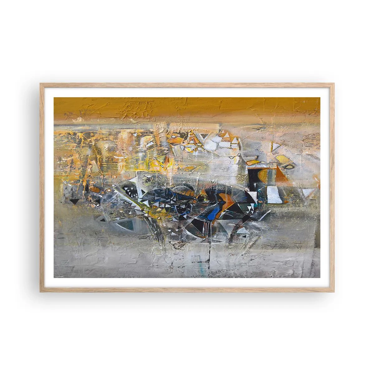 Poster in cornice rovere chiaro - Tutto andrà bene - 100x70 cm