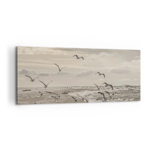 Quadro su tela - Stampe su Tela - Brusio del mare, canto degli uccelli - 100x40 cm