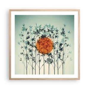 Poster in cornice rovere chiaro - Sole giapponese - 60x60 cm