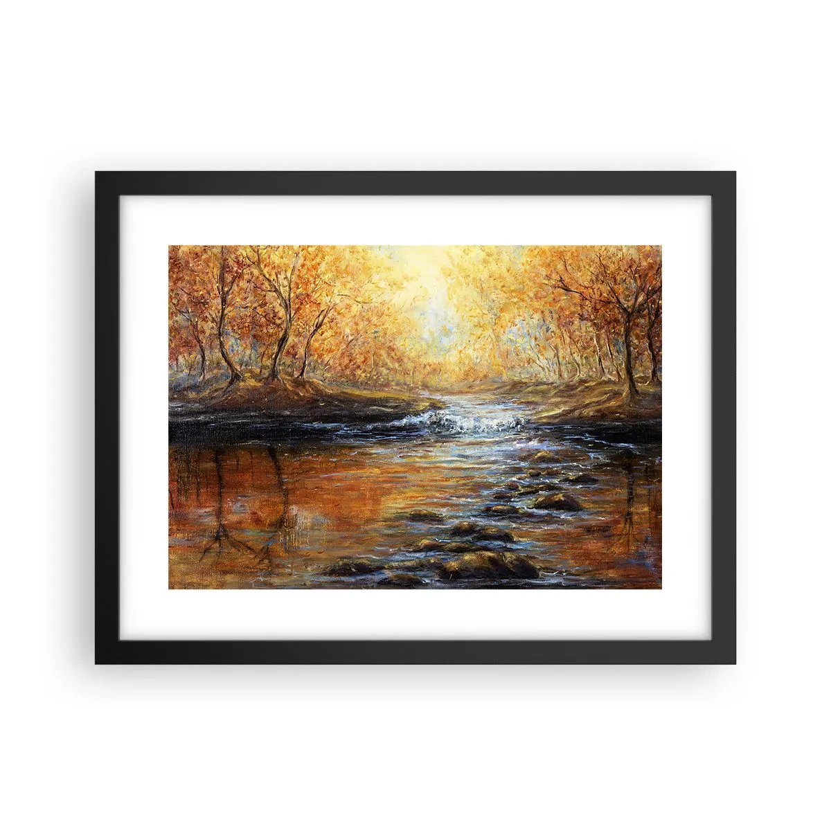 Poster in cornice nera - Ruscello d'oro - 40x30 cm