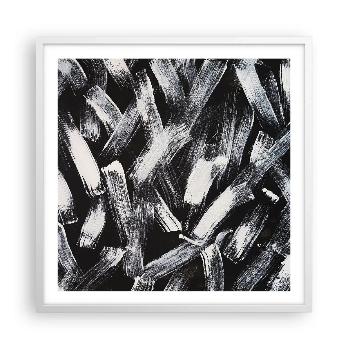 Poster in cornice bianca - Astrazione in spirito industriale - 60x60 cm