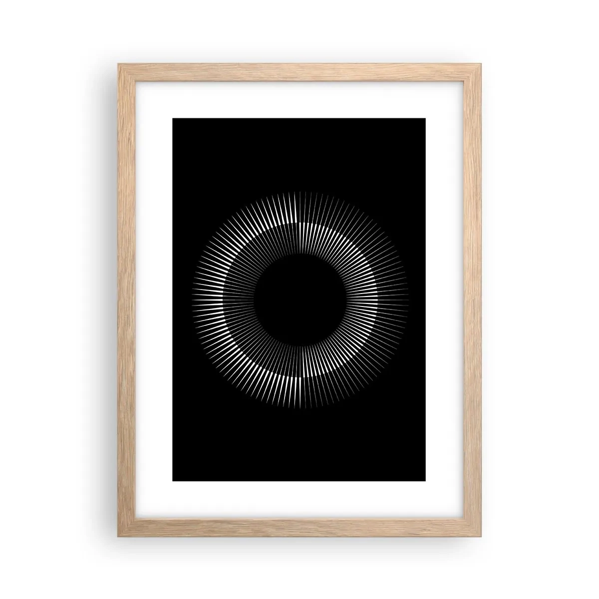 Poster in cornice rovere chiaro - Sole nero - 30x40 cm