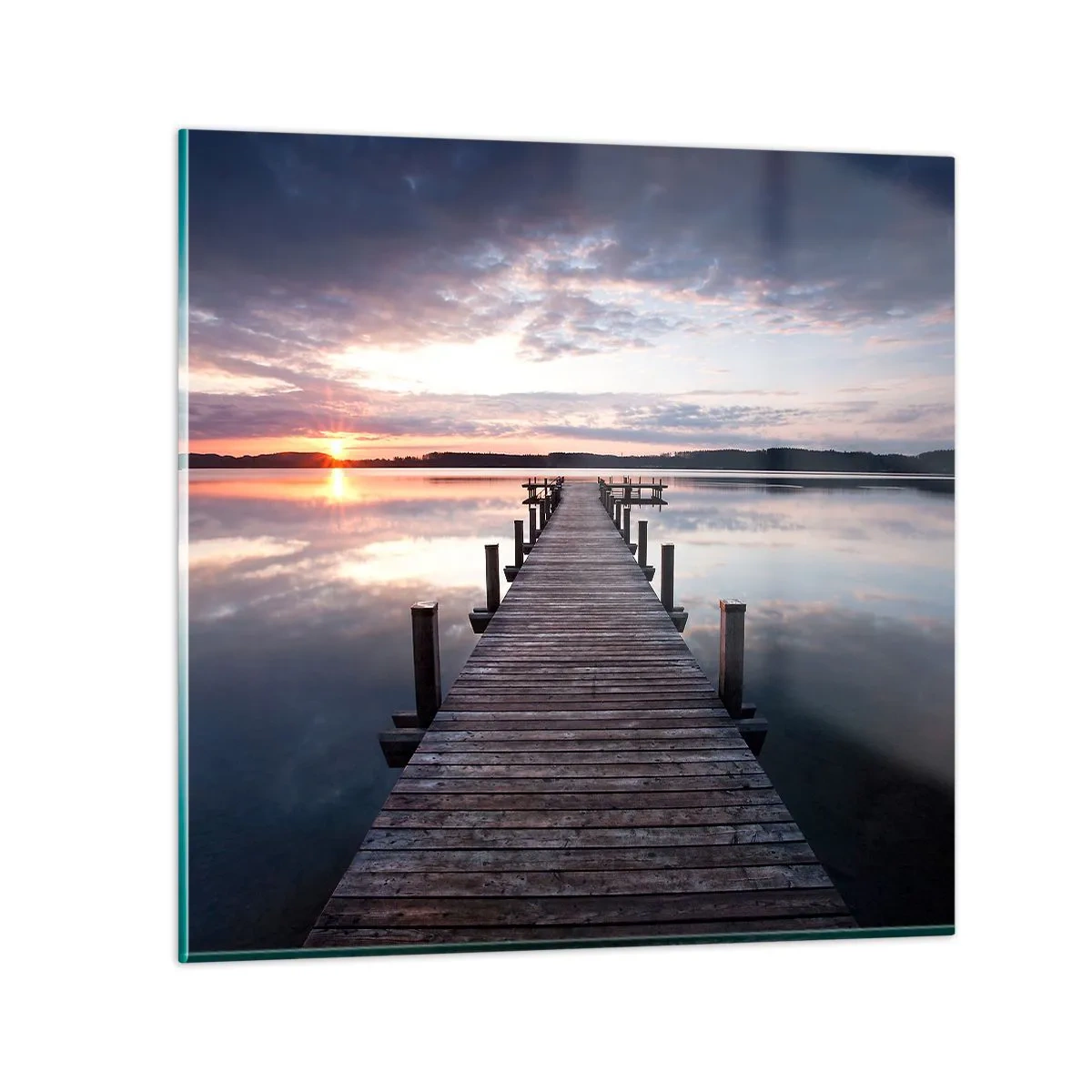 Quadro su vetro - Il silenzioso confine del giorno e della notte - 70x70 cm