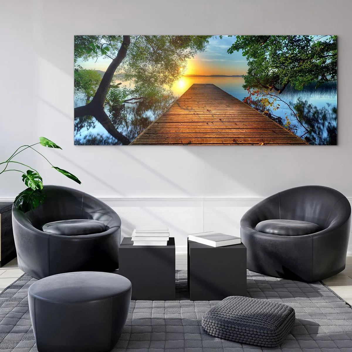 Quadro su vetro - Non avere fretta, siediti - 90x30 cm