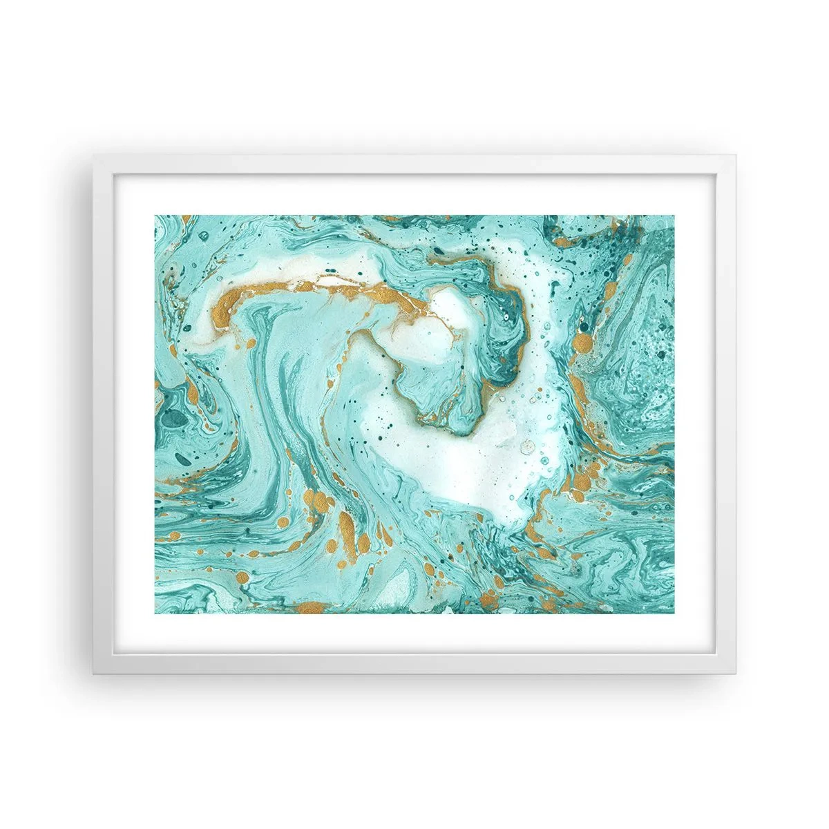 Poster in cornice bianca - La grande onda del periodo Edo - 50x40 cm