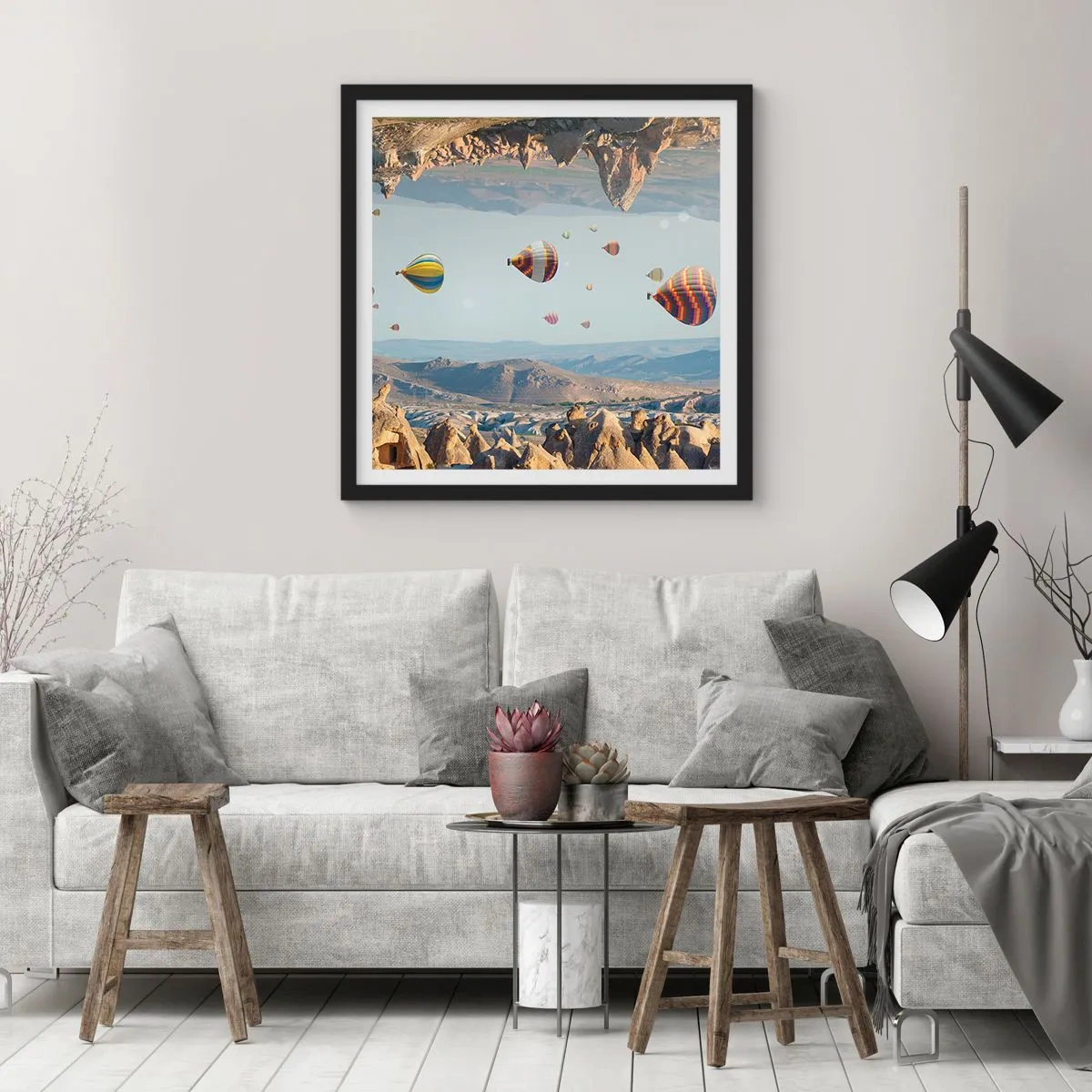 Poster in cornice nera - Qui tutto è possibile - 30x30 cm